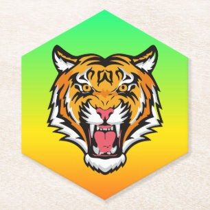 Dessous-de-verre En Papier Tigre torche tête-25818