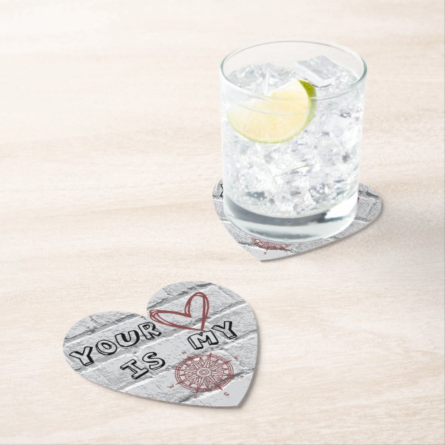Dessous-de-verre En Papier Ton coeur est mon boussole (En situation)