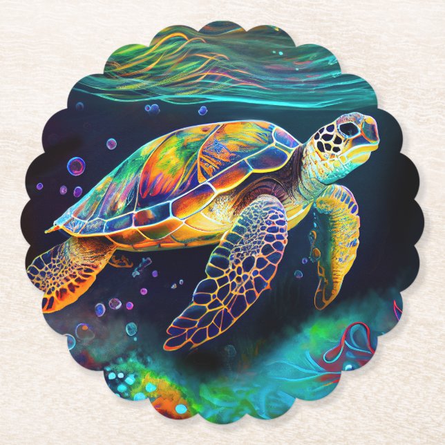 Dessous-de-verre En Papier Tortue de mer (Devant)
