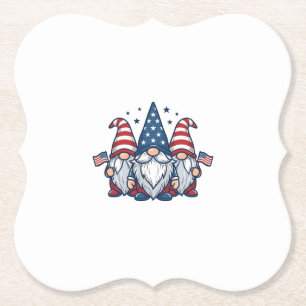 Dessous-de-verre En Papier Trio de gnomes patriotiques dessin vectoriel vinta