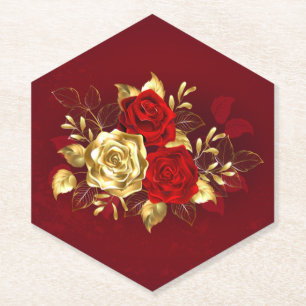Dessous-de-verre En Papier Trois Roses de bijoux