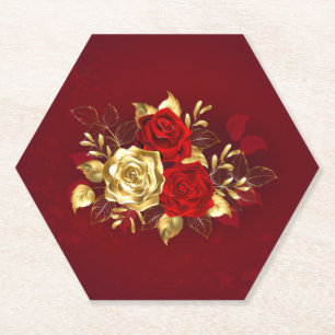 Dessous-de-verre En Papier Trois Roses de bijoux