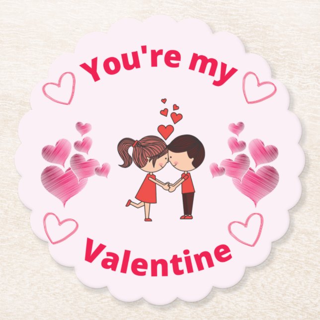 Dessous-de-verre En Papier Tu es ma Saint Valentin (Devant)