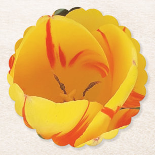 Dessous-de-verre En Papier Tulipes jaunes printanières