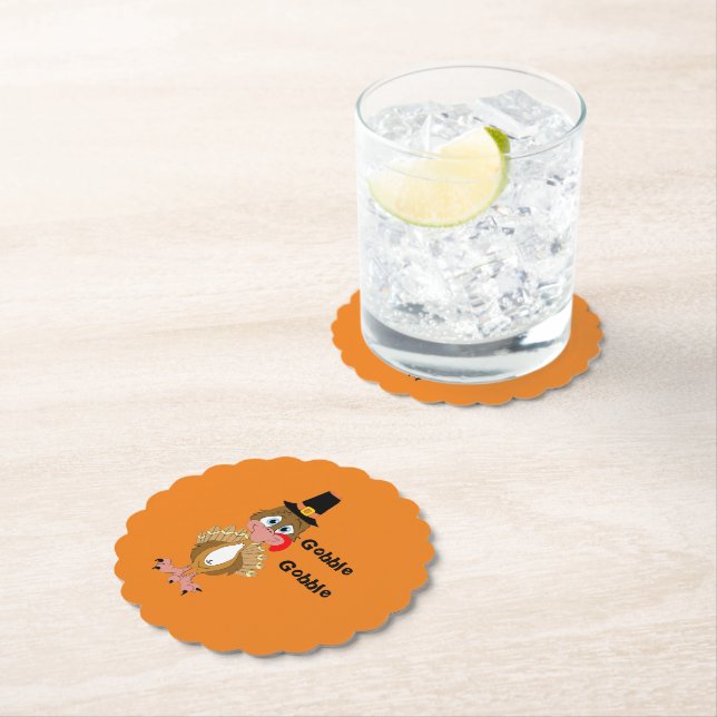 Dessous-de-verre En Papier Turquie Thanksgiving comique (En situation)