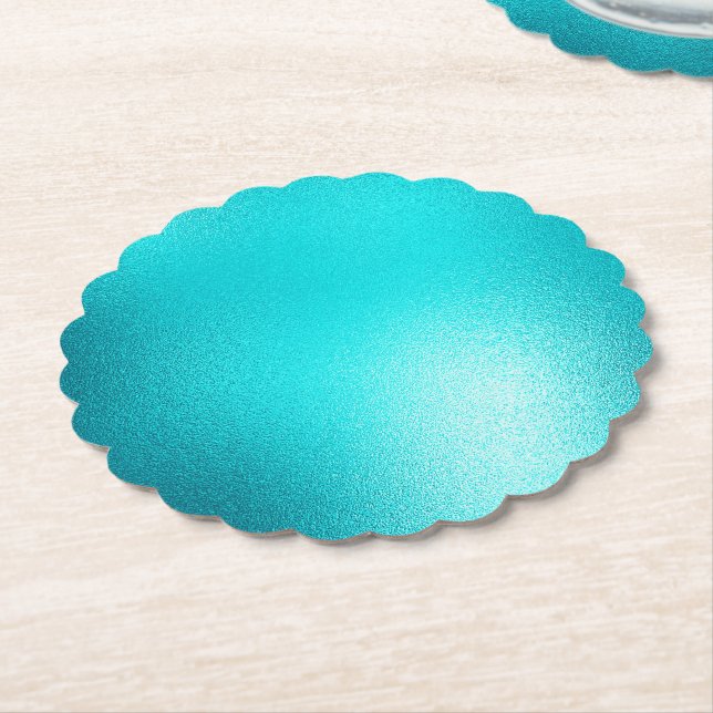 Dessous-de-verre En Papier Turquoise Chic Aqua Blue (Incliné)