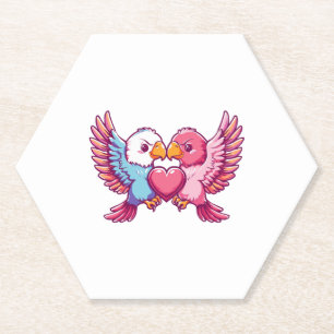 Dessous-de-verre En Papier Un couple d'aigle amoureux de la Saint Valentin