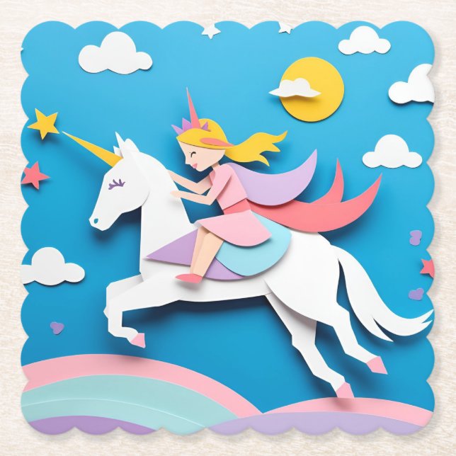 Dessous-de-verre En Papier Unicorne (Devant)