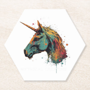Dessous-de-verre En Papier Unicorne Abstraite