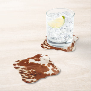 Dessous-de-verre En Papier Vache blanche Brown