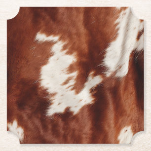Dessous-de-verre En Papier Vache blanche Brown