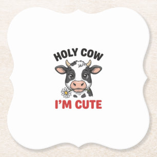 Dessous-de-verre En Papier Vache sacrée je suis mignon Gravure vintage de vac