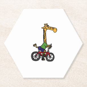 Dessous-de-verre En Papier Vélo cool Giraffe équitation