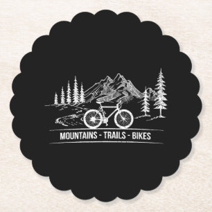 Dessous-de-verre En Papier Vélos Mountain Trail - Vélo cycliste Rider