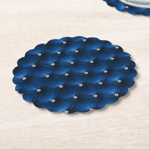 Dessous-de-verre En Papier Velours Bleu Luxe Glamour Faux