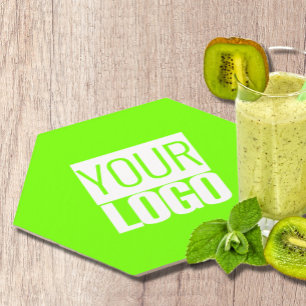 Dessous-de-verre En Papier vert fluorescent - ajoutez votre logo
