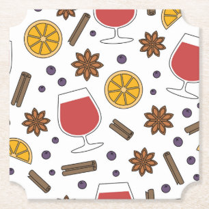Dessous-de-verre En Papier Vin rougi de Noël aux épices doodé