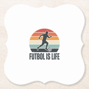 Dessous-de-verre En Papier Vintage Futbol Est La Vie Conception De T-Shirt De