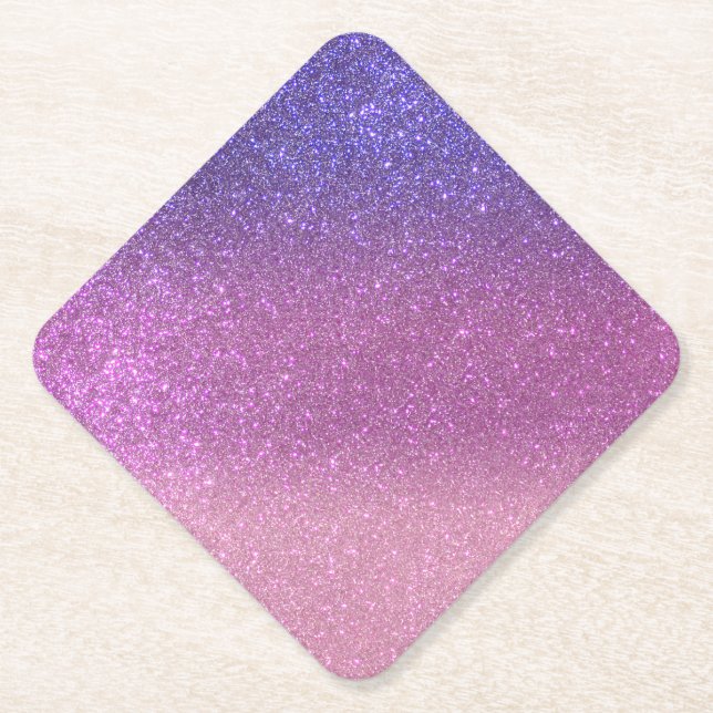 Dessous-de-verre En Papier Violette Princesse rose triple Parties scintillant (Devant)