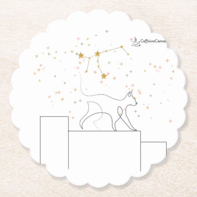 Dessous-de-verre En Papier Virgo Inspiration Cat Coaster (Devant)