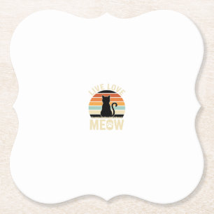 Dessous-de-verre En Papier Vivez Amour Minou Design Vintage Chat Coucher de S
