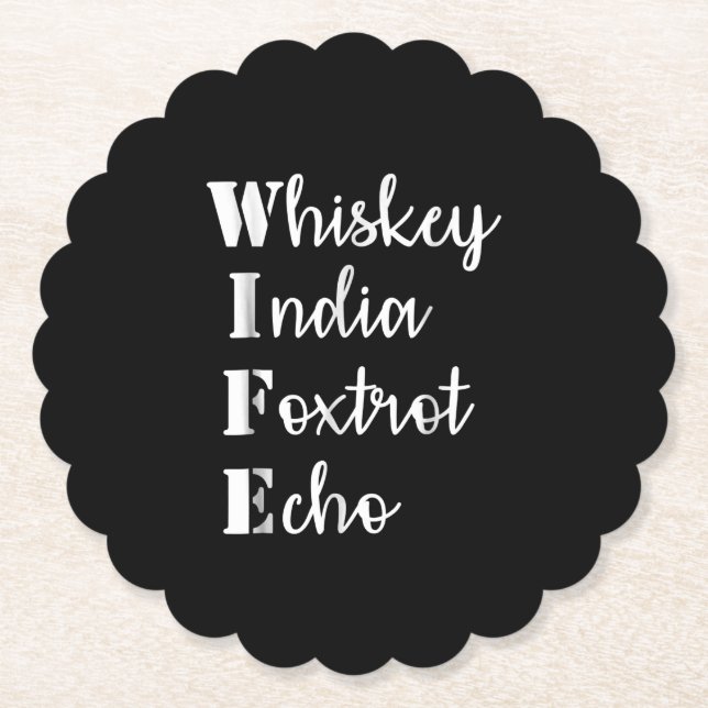 Dessous-de-verre En Papier Whiskey India Foxtrot Echo (Devant)