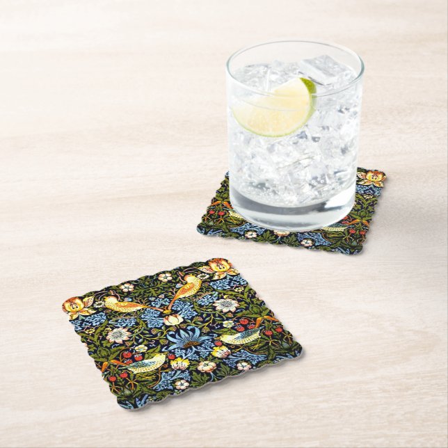 Dessous-de-verre En Papier William Morris, Strawberry Thief (En situation)