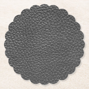 Dessous-de-verre En Papier Worn Black Faux Leather