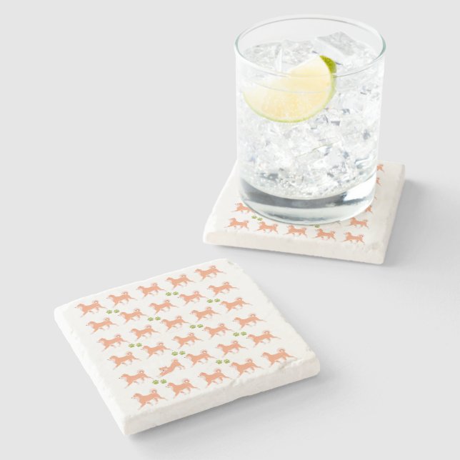 DESSOUS-DE-VERRE EN PIERRE かわいいしばいぬがいっぱい (Côté)