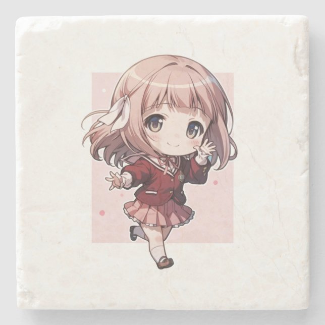 DESSOUS-DE-VERRE EN PIERRE かわいいアニメキャラのコースター (Devant)