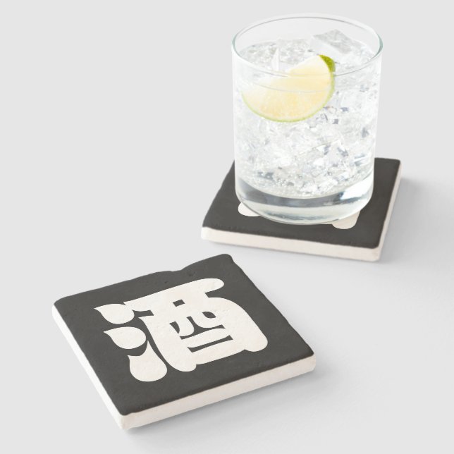 DESSOUS-DE-VERRE EN PIERRE 酒 SAKE (Côté)