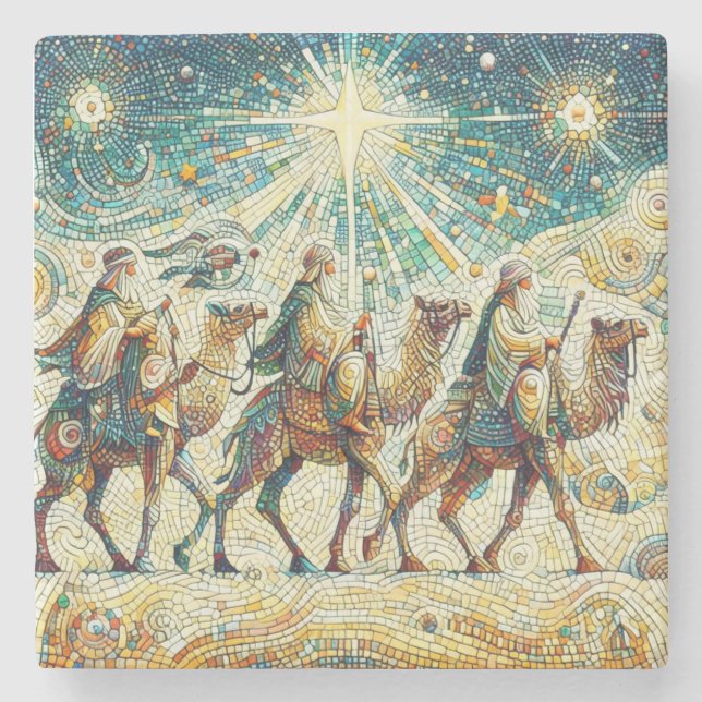 Dessous-de-verre En Pierre 3 hommes sages (Devant)