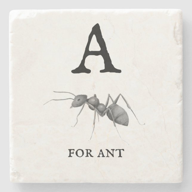 Dessous-de-verre En Pierre "A" pour Ant (Devant)