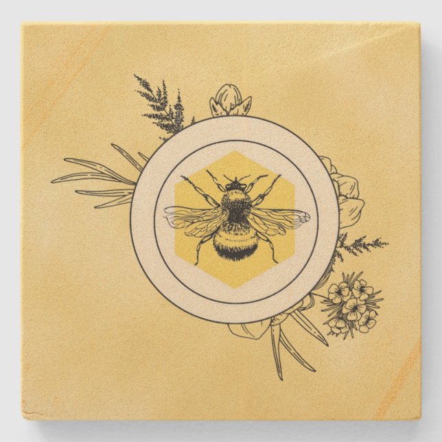 Dessous-de-verre En Pierre Abeille (Devant)