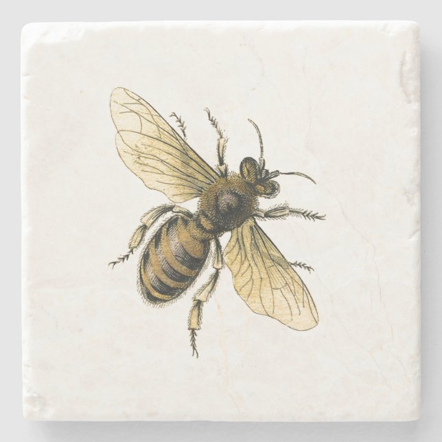 Dessous-de-verre En Pierre Abeille de miel (Devant)