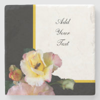 Abeille sur roses rose jaune Fleurs