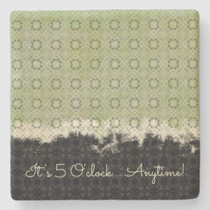 Dessous-de-verre En Pierre Abstrait vert, gris, bronze Motif Vintage