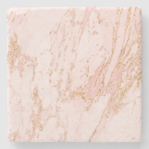 Dessous-de-verre En Pierre Accent de tendance moderne rose et or