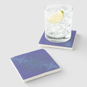 Dessous-de-verre En Pierre Acceptation   Médaillons de violet violet bleu Ind