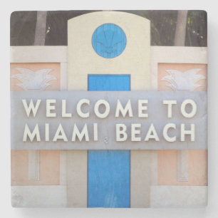 Dessous-de-verre En Pierre Accueil au signe de Miami Beach