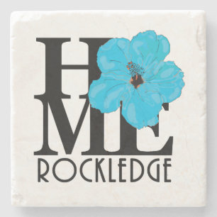 Dessous-de-verre En Pierre ACCUEIL Hibiscus bleu Rockledge