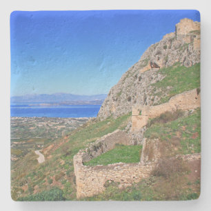 Dessous-de-verre En Pierre Acropole en Corinthe, Grèce Dessous de verre Carré