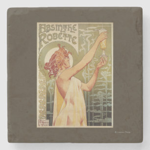 Dessous-de-verre En Pierre Affiche de publicité d'absinthe de Robette