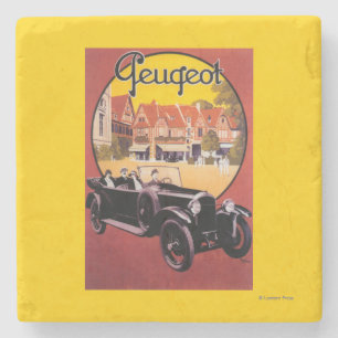 Dessous-de-verre En Pierre Affiche promotionnelle d'automobile de Peugeot