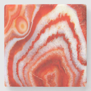 Dessous-de-verre En Pierre Agate D'Orange De Sang Tombé.