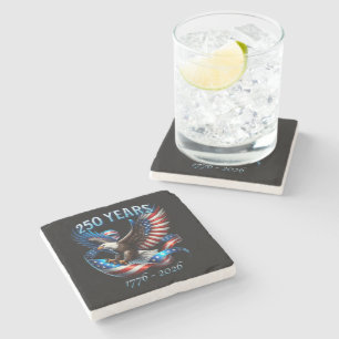 Dessous-de-verre En Pierre Aigle et drapeau patriotiques 250 ans 1776-2026