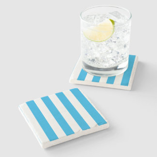 Dessous-de-verre En Pierre Albatross Bleu et Blanc rayé