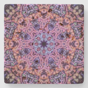 Dessous-de-verre En Pierre Alien complexe pourpre Kaleidoscopic Mandala