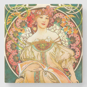 Dessous-de-verre En Pierre Alphonse Mucha Art Nouveau Daydream