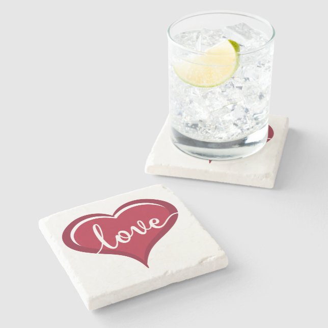 Dessous-de-verre En Pierre amour dans les valentines cardiaques (Côté)